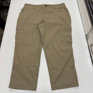 Duluth Trading Co Dry on the Fly Cargo Pants‎ Tan Khaki Womens Size 14